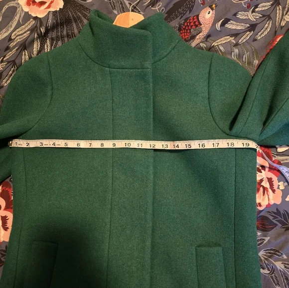 JCrew Green Women's Wool Blend Stand-Collar Coat Size 4 - Picture 7 of 9